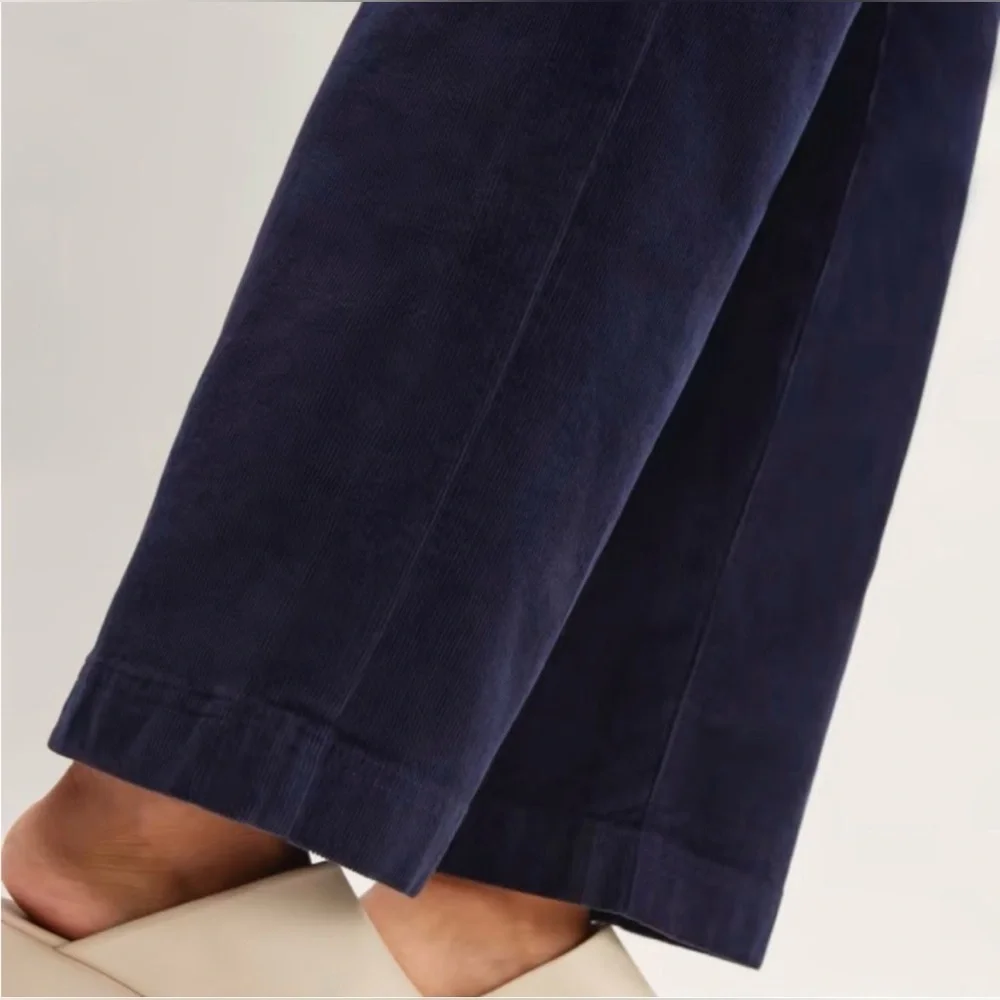 Everlane Navy Blue Corduroy Wide Leg Pants